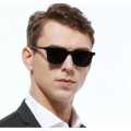Korean Trendy Classice Unique Design Black Rimless Square Sunglasses For Men. 