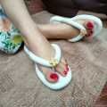 Chinese Style White Slippers for Girls | Deluxe shoes Waterproof Chappal for Women | Washable chappal for girls with high quality and low price. 