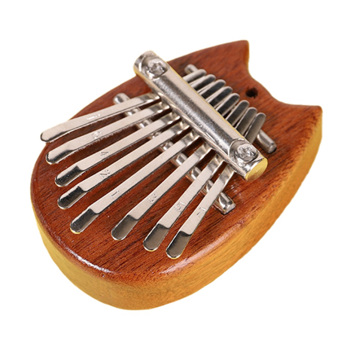 Mini Kalimba 8 Key Exquisite Finger Thumb Piano, for Beginners Music Lovers Players,Cute Pendant Cat Easy Install