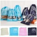 New Non-woven Shoes Pouch Drawstring Portable Shoes Storage Organizer Bags Organization Waterproof Transparent Hanging Bag Home. 