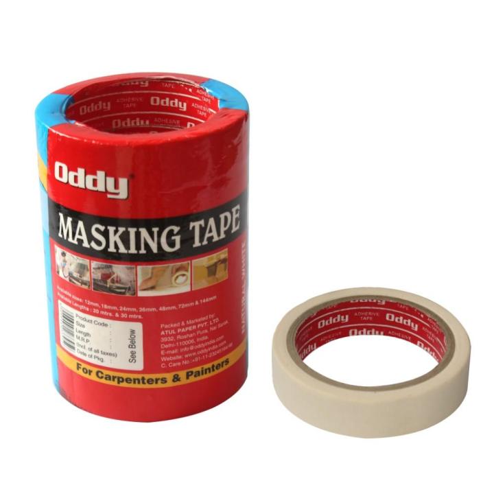 Oddy 1 inch Masking Tape - 6 Pieces (For Carpenters & Painters)