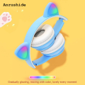 Anrushide Cute Cat Ear Headphones with RGB LED Light Wireless Headset Kids Luxury Girls Stereo Phone Music Bluetooth Headset PC Gamer Gift. 