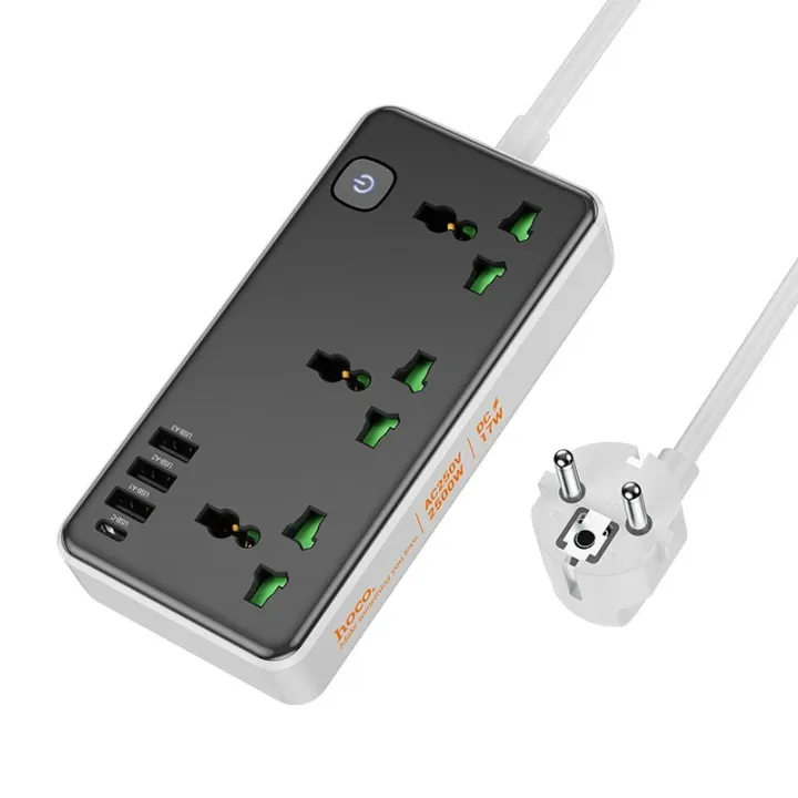 HOCO%20AC7A%2010A%2017W%207%20Port%20USB%20Charger%203USB-A+1USB-C+3AC%20Fast%20Charging%20Multiplug%20-%20Image%205