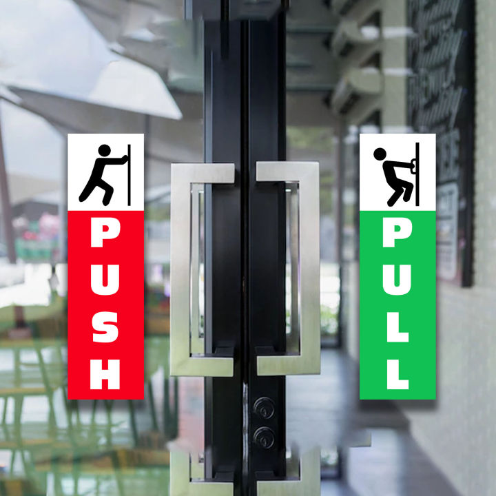 Push Pull vertical sign Kit of 2 Indoor or Outdoor Plastic Signs with double tape - Informative Signs |