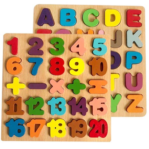Vylon Wooden Alphabet Puzzle Board Children Baby Early Educational Wooden Puzzle Toys Color Numbers A To Z Letters Learning Wood Digital Board Best Gift,Colorful 3D Uppercase Lowercase ABC and Alphabet Number Puzzle Educational Early Learning Toy For Chil
