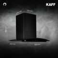 KAFF Chimney | LIZ DHC 60 | Dry Heat Auto Clean Technology | Black Tempered Curved Glass | Heavy Duty Baffle Filter | Touch Control with Digital Display. 