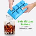 Large Ice Cube Trays, JRISBO 1 Pack Reusable Silicone Ice Cube Molds with Lid for Freezer, Easy Release 8 Big Square Ice Trays for Whisky Cocktails. 