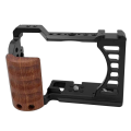 Camera Cage A7C Camera with Wooden Handle Protection Frame Housing Cage Handle. 