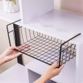 1PC Metal Kitchen Organizer Shelf Under Table Hanging Net Basket Multifunctional Book Storage Rack Home Offices B. 