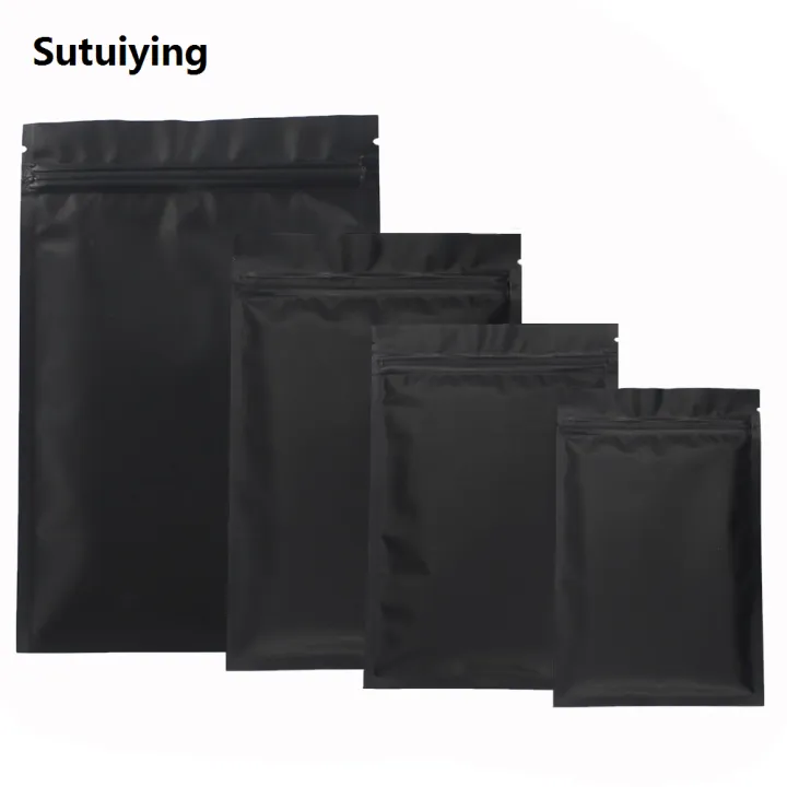 Sutuiying zip lock bags 25pcs Matte Pink Black White Flat Gift ...