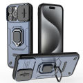 For iPhone 16 Pro Max Case With Slide Camera Cover Built in 360° Rotate Ring Stand Kickstand Full-Body Rugged Shockproof Protective Phone Cover. 