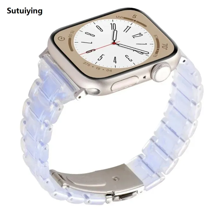 Sutuiying%20Women%20Slim%20Resin%20Band%20For%20Apple%20Watch%2038mm%2040%2041mm%2042%2044%2045mm%20Girl%20Colorful%20Strap%20For%20iWatch%20Series%209%208%207%206%205%20se%204%203%20ultra%2049mm%20-%20Image%203