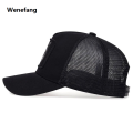Wenefang Hip Hop Black wolf Embroidery Baseball Caps Summer Mesh Snapback Hats For Women Men casquette Trucker Cap. 