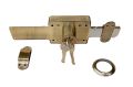 Main Double Door Lock, 6 Turn Pin Cylindrical Inter Lock with 3 Normal Keys, Brass Antique Finish Gate Lock (ODL - 6 Turn AB), Metal. 