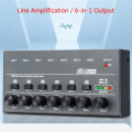 Mini Audio Mixer Karaoke 6 Channel Professional Stereo Sound Mixer Ultra Low Noise 6 Channel Audio Mixer. 
