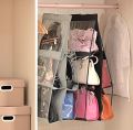 Clear Purse Bag Storage Holder Wardrobe Closet Space Saving 6 Pockets Pouch Hanging Hand Bags Organizer. 