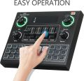 V9 Live Sound Card BT Accompaniment Audio Mixer with Sound Effects Broadcasting Recording Network Singing on Phones Laptop. 