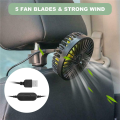 Car Cooling Fan, USB Backseat Auto Rear Seat Fan 3 Speed Vehicle Clip Fan for Car Vehicle Truck Van SUV RV Boat Bus. 