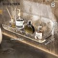 DISICHEN Fashion 1Pcs Bathroom Transparent Shelf Rack Wall-mounted Washbasin No-punch Washroom Wall Mounted Cosmetic Storage Organiser. 