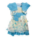 Blue Circle Design Frill Baby Dress - Girls. 