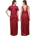 Fancyra Women Satin Solid Nighty Nightwear Set And Wrap Gown Half Sleeve Free Size. 