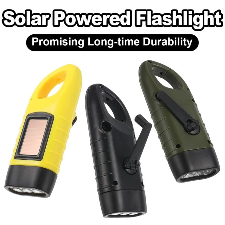 Professional Hand Crank Dynamo LED Flashlight Hand Press Portable Solar ...
