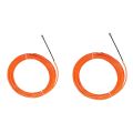 2 Pcs Orange Guide Device Nylon Electric Cable Push Pullers Duct Snake Rodder Fish Tape Wire,5M X 4mm & 10M X 4mm. 