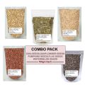 Combo Pack of Chia Seeds,Pumpkin Seeds,Sunflower Seeds,Flax Seeds & Watermelon Seeds 100gm Each. 