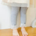 Autumn Korean Fancy Lace Ruffle Little Bow Cute Princess Pants Breathable Cotton Solid Color Baby Kids Leggings. 