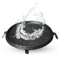 Round Portable Korean Style BBQ Grill Plate, Barbecue Non-Stick Smokeless Pan Set, for Outdoor Picnic BBQ. 