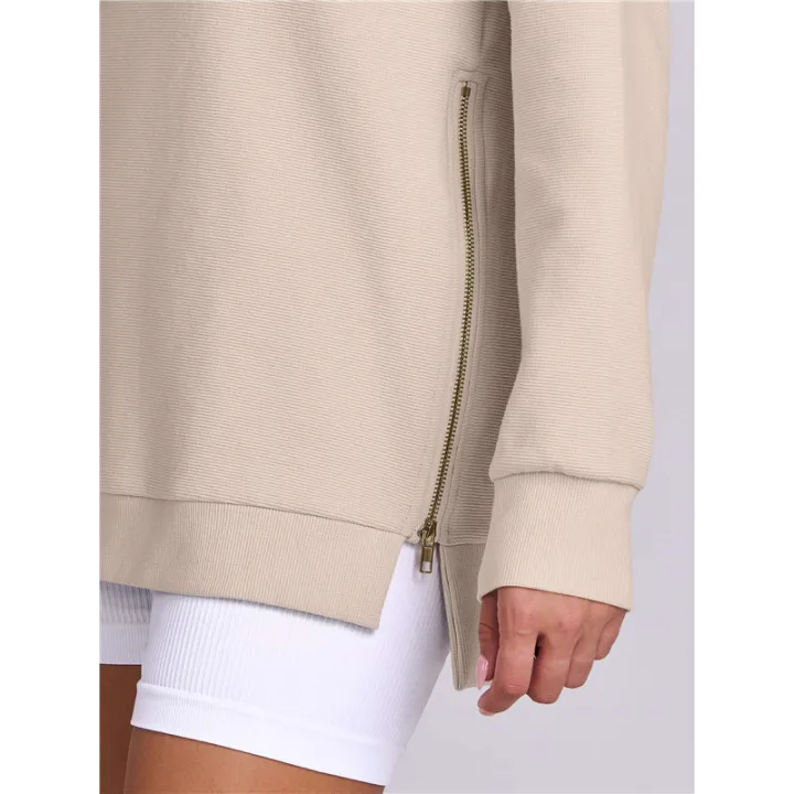 Women'S%20Oversized%20Sweatshirts%20Crewneck%20Long%20Sleeve%20Pullover%20Shirts%20Side%20Zipper%20Hoodies%202025%20Fall%20Clothes%20-%20Image%204