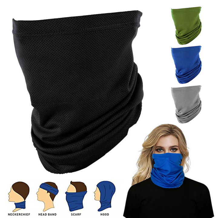 SA Co Carbon Fibre Look Face Neck Shield Mask – Seamless Bandana Tube For Motorbike, Unisex