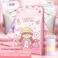 Cartoon Waterproof A4 File Folder 13 Pockets Classified Test Paper Storage Folder Multi-layer Large Capacity Envelope Folder. 