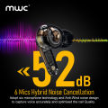 MWC ASVA Pro | Ultra Premium | Hybrid ANC (6 mics) | 10mm±0.1mm Driver | 90H Play Time (800mAh Battery) | 45ms Ultra Low Latency | iPx6 Water Resistance | Dual Device Pairing | Bluetooth 5.4. 
