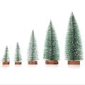 Nullmul Mini Christmas Tree Small Pine Trees on the Wooden Base Home Desktop Decoration. 