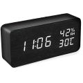 Alarm Clock,Led Artificial Forest Alarm Clock with Clock Display, Date, Temperature and Voice Control. 
