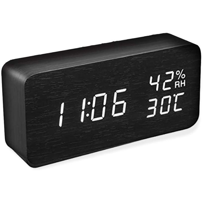 Alarm Clock,Led Artificial Forest Alarm Clock with Clock Display, Date, Temperature and Voice Control