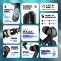 Bluetooth Ultrapods Earbuds, Aceflows ENC Noise Canceling Earbuds, HiFi Dual Stereo Microphone Mini in-Ear Earbuds Touch Control, LED Digital Display. 