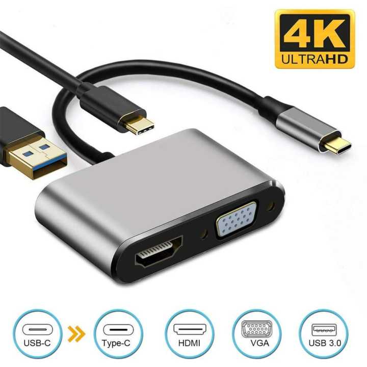 USB C to HDMI VGA Adapter 4-in-1 Weton USB C Hub with 4K HDMI