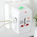 Universal Travel Adapter with 2 USB Charging Slot| International Plug Converter (AU/US/EU/UK) | Surge Protection, Compact Design, Safety Shutter & Travel Pouch - Compatible in 150+ Countries. 