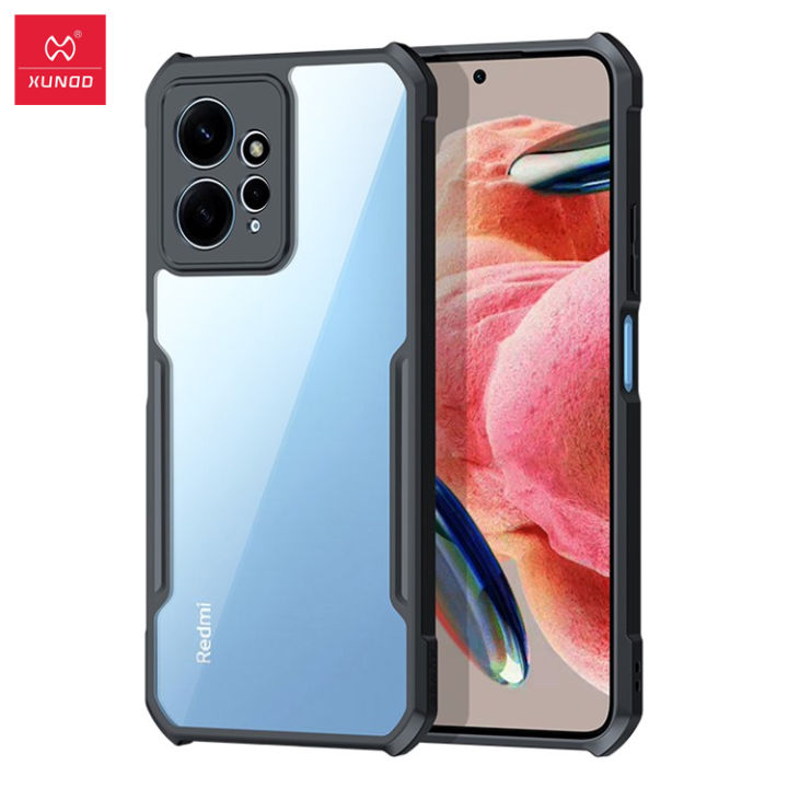 XUNDD%20For%20Xiaomi%20Redmi%20Note%2012%204G%20Phone%20Case%20Anti-drop%20Acrylic%20+%20TPU%20Phone%20Cover%20-%20Transparent%20Black%20-%20Image%202