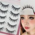 5 Pairs Pack Japanese Cosplay False Eyelashes Faux Mink Thick Manga Anime Lashes Dramatic Doll Strip Lashes for Women. 