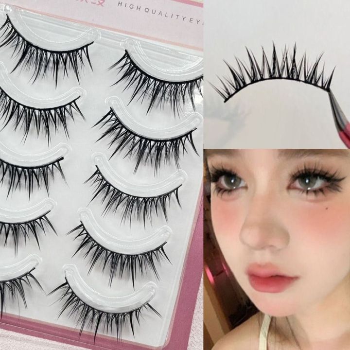 5%20Pairs%20Pack%20Japanese%20Cosplay%20False%20Eyelashes%20Faux%20Mink%20Thick%20Manga%20Anime%20Lashes%20Dramatic%20Doll%20Strip%20Lashes%20for%20Women%20-%20Image%206