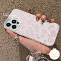 Creativity Full Screen Happy Flowers Fashion Phone Case Compatible for IPhone 11 14 16 15 13 12 Pro Max XR 7Plus X XS Max 8 15 7 16 Plus SE 2020 Luxury Plating Metal Lens Cover. 