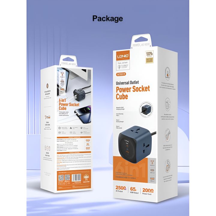 LDNIO%20SC3319%2065W%206-in-1%20Power%20Socket%20Cube%20Multiplug%20-%203%20Universal%20Outlets%20&%203%20USB%20Ports%20(2%20USB-C%20+%201%20USB-A)%20-%202500W%20Fast%20Charging%20Extension%20Power%20Strip%20with%202m%20Heavy%20Duty%20Cord%20for%20Laptop,%20Mobile,%20Home%20&%20Office%20-%20Image%208