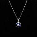 Pure Silver Evil Eye Chain And Locket. 