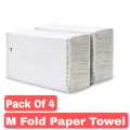 Softy M fold Paper Tower Tissue Paper 150 Sheets-Pack Of 4. 