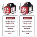 USB Rechargeable Flashlight Solar LED Light with COB Work Light 4 Gear Charge Mobile Phone Camping Lamp ,2678 Rose Red. 
