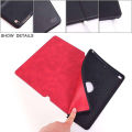 HDD iPad Case with Tri-Fold Stand Automatic Smart Flip Double-Sided Leather 2 Color Slim for iPad Pro 9.7(2018) Black And Red Color. 