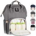 Baby Diaper Bag for Mothers for Travel Backpack- GREY. 